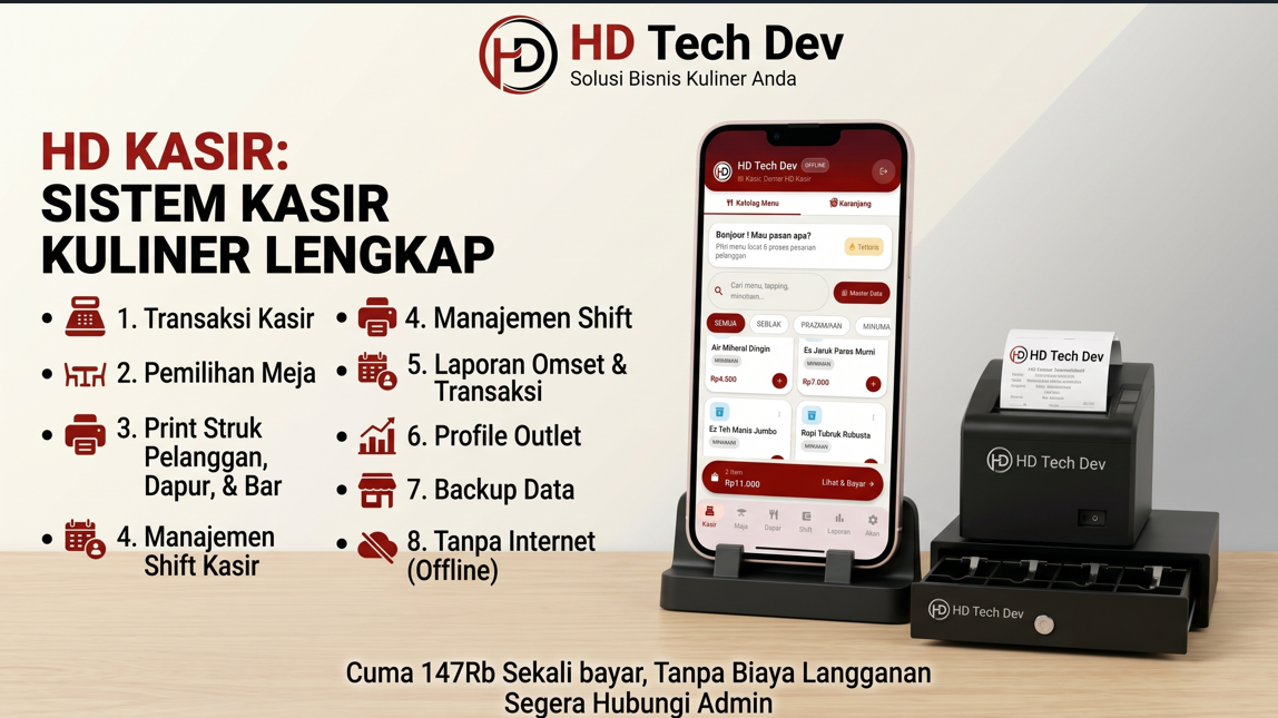 Aplikasi POS Kuliner Offline Tanpa Biaya Langganan