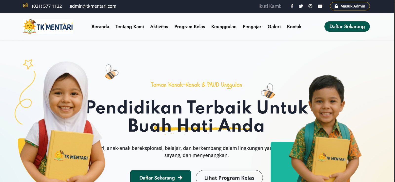 Landing Page Sekolah + Dashboard Admin